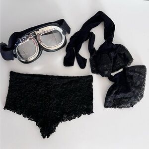 Festival Rave Essentials Accessory  Googles Lace Boy Shorts Fish Net Stockings
